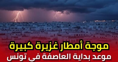 موجة أمطار غزيرة كبيرة جديدة تقترب من تونس: الرصد الجوي يحدد موعد بداية العاصفة