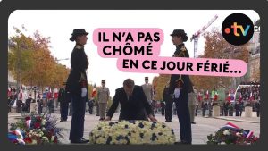 11 novembre : Macron et les hommages floraux - Chameroy