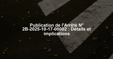 Publication de l'Arrêté N° 2B-2025-10-17-00002 : Détails et implications