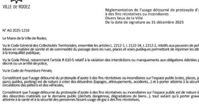 Rodez interdit le protoxyde d’azote dans plusieurs lieux en raison des risques pour les jeunes