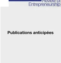 Revue de l'Entrepreneuriat 2025/0 : Publications anticipées et analyses clés