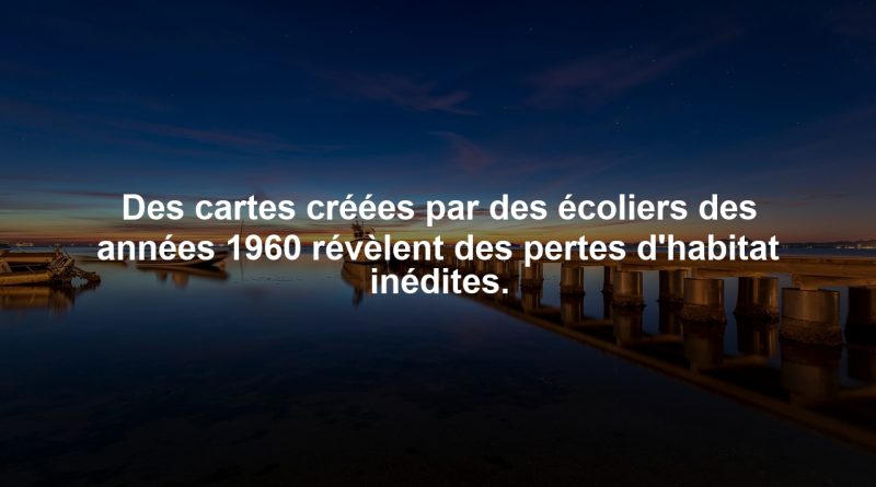 Des cartes créées par des écoliers des années 1960 révèlent des pertes d'habitat inédites.