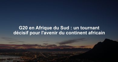 G20 en Afrique du Sud : un tournant décisif pour l'avenir du continent africain