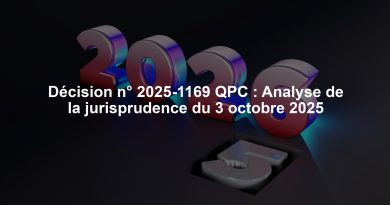 Décision n° 2025-1169 QPC : Analyse de la jurisprudence du 3 octobre 2025