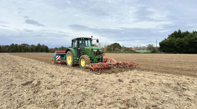 tracteur en train de semer des céréales - Illustration Le vibro remplace la herse rotative