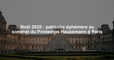 Noël 2025 : patinoire éphémère au sommet du Printemps Haussmann à Paris