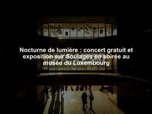 Nocturne de lumière : concert gratuit et exposition sur Soulages en soirée au musée du Luxembourg