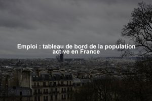 Emploi : tableau de bord de la population active en France