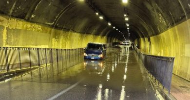Orage violent à Menton : plus de 30 mm de pluie en 20 minutes, tunnel fermé