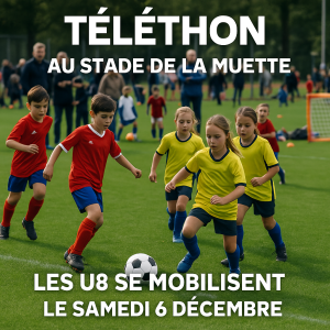 Téléthon au stade de la Muette : mobilisation des U8 le samedi 6 décembre