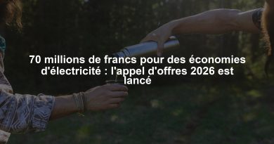 70 millions de francs pour des économies d'électricité : l'appel d'offres 2026 est lancé