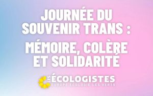 Journée du souvenir trans : mémoire, colère et solidarité avec Les Écologistes