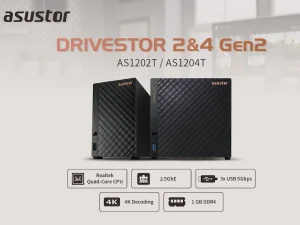 Asustor AS1202T et AS1204T : NAS 2,5 GbE avec décodage 4K en entrée de gamme