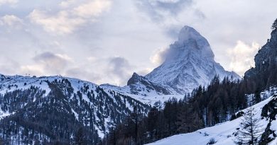 Switzerland, Alps, Matterhorn, lake, mountains, Swiss flag, Geneva