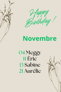 Anniversaires de novembre