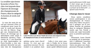 Article Corse Matin du 29 octobre 2025