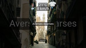 Barcelone 2025 : Météo du jour, 21°C avec averses
