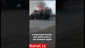 Camion Ural 4320 russe détruit dans la région de Donetsk