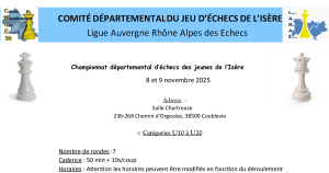 Championnat départemental Jeunes - 8 et 9 novembre à Coublevie