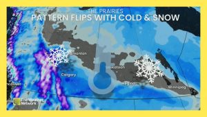 Changement de temps : froid et neige sur les Prairies