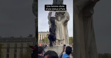 Chute spectaculaire d'une femme à Paris lors d'une manifestation