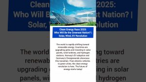 Course à l'énergie verte 2025 : Quelle nation sera la plus écolo ?