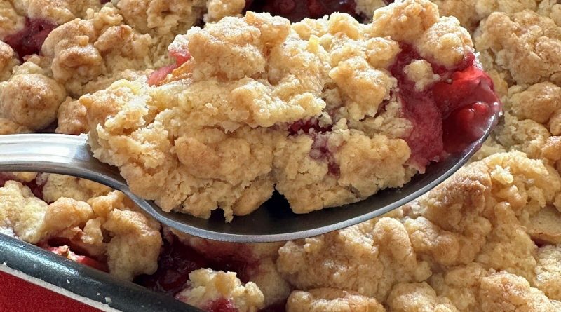 Crumble pommes et framboises : une recette facile sur le blog Lucky Sophie