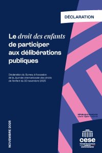 Le droit des enfants à participer aux délibérations publiques selon le Conseil économique, social et environnemental