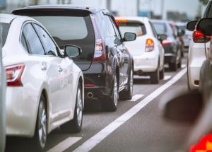 Près de 3 kilomètres de bouchon sur la N124, à l'Ouest de Toulouse, ce mercredi