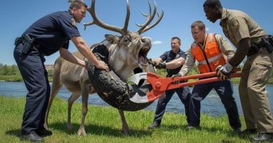 🏆 Des hommes courageux affrontent un énorme pneu pour sauver des rennes.