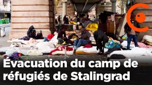 Évacuation des réfugiés à Stalingrad, nord de Paris
