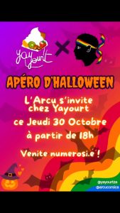 Fête d'Halloween chez Yayourt à Ajaccio : rendez-vous le 30 octobre à 18h pour un verre ensemble 🎃