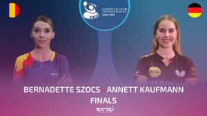 Finale Femmes : Bernadette Szocs (ROU) vs Annett Kaufmann (GER)