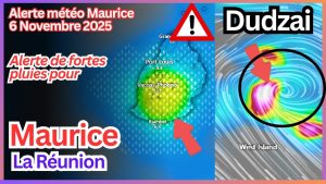 Fortes pluies prévues à Maurice et La Réunion - 6 nov. 2025