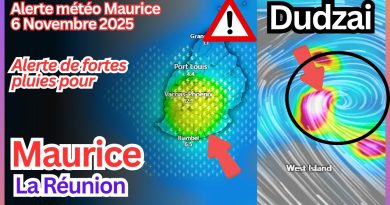 Fortes pluies prévues à Maurice et La Réunion - 6 nov. 2025