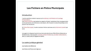 Gestion des dossiers en Police Municipale