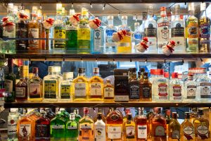 Off Licence Bottles Of Sprits On Sale