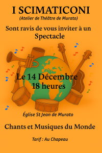 I Scimaticoni Groupe théâtral Murato spectacle chants du monde 14-12-25 à18h – Imagina Muratu