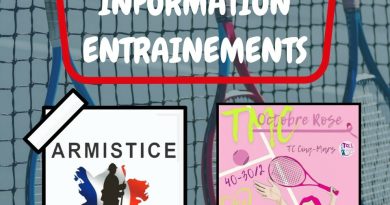 INFORMATION ENTRAINEMENTS 🎾