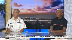 Invités du JT, Gaston Tunoa, président de la fédération des sapeurs pompiers et Olivier Lhote, directeur adjoint de la protection civile
