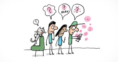 Trois enfants et un chat regardent un écran de portable. Des bulles roses sortent du téléphone. Tous sont surpris ou dégoutés car ils regardent un film pornographique.