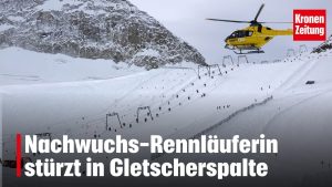 Jeune skieuse chute dans une crevasse glaciaire