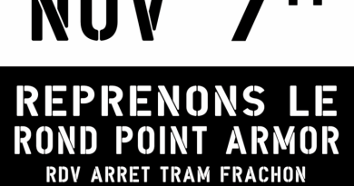 10 Nov, 7H reprenons le rond-point Armor. Rdv arrêt tram Frachon. réunion de préparation le 6 novembre à 16H île de Versailles
