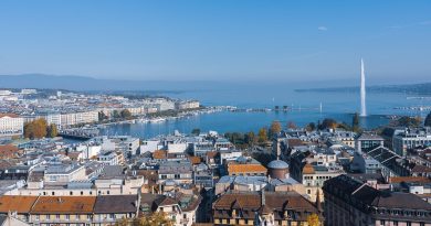 Switzerland, Alps, Matterhorn, lake, mountains, Swiss flag, Geneva