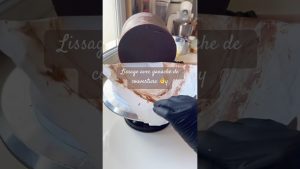 Lissage parfait d'un layer cake avec ganache