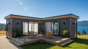 Maison Conteneur L-Minimaliste : Sérénité au Cœur de la Nature