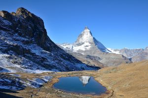 Switzerland, Alps, Matterhorn, lake, mountains, Swiss flag, Geneva