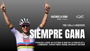 POGACAR S'IMPOSE À TRE VALLI VARESINE EN ROUTE POUR LOMBARDIE