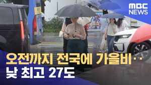 Pluie d'automne jusqu'à ce matin, max 27°C aujourd'hui