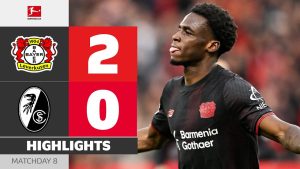 Poku brille : Bayer 04 Leverkusen - SC Freiburg, Résumé MD 8